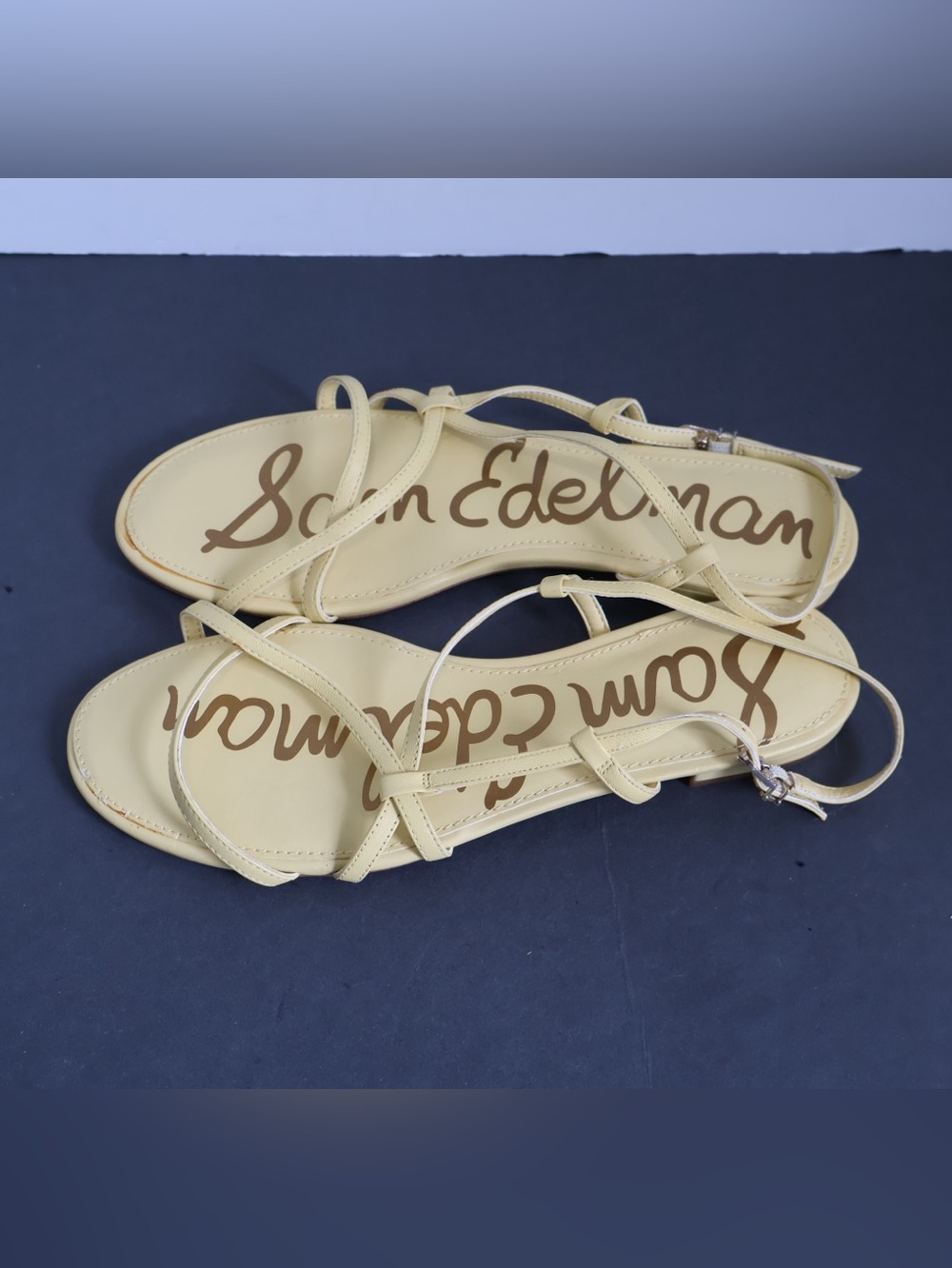 Sam Edelman Women's Yellow Leather Strappy Sandals Size 9M - Picture 3 of 10